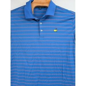 Masters Polo Shirt Men XL Blue Stripe Performance‎ Golf Sport PGA Outdoors